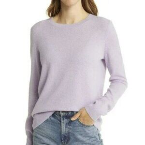 C by Bloomingdales Lavender Serenity Blue Cashmere Crewneck Sweater L